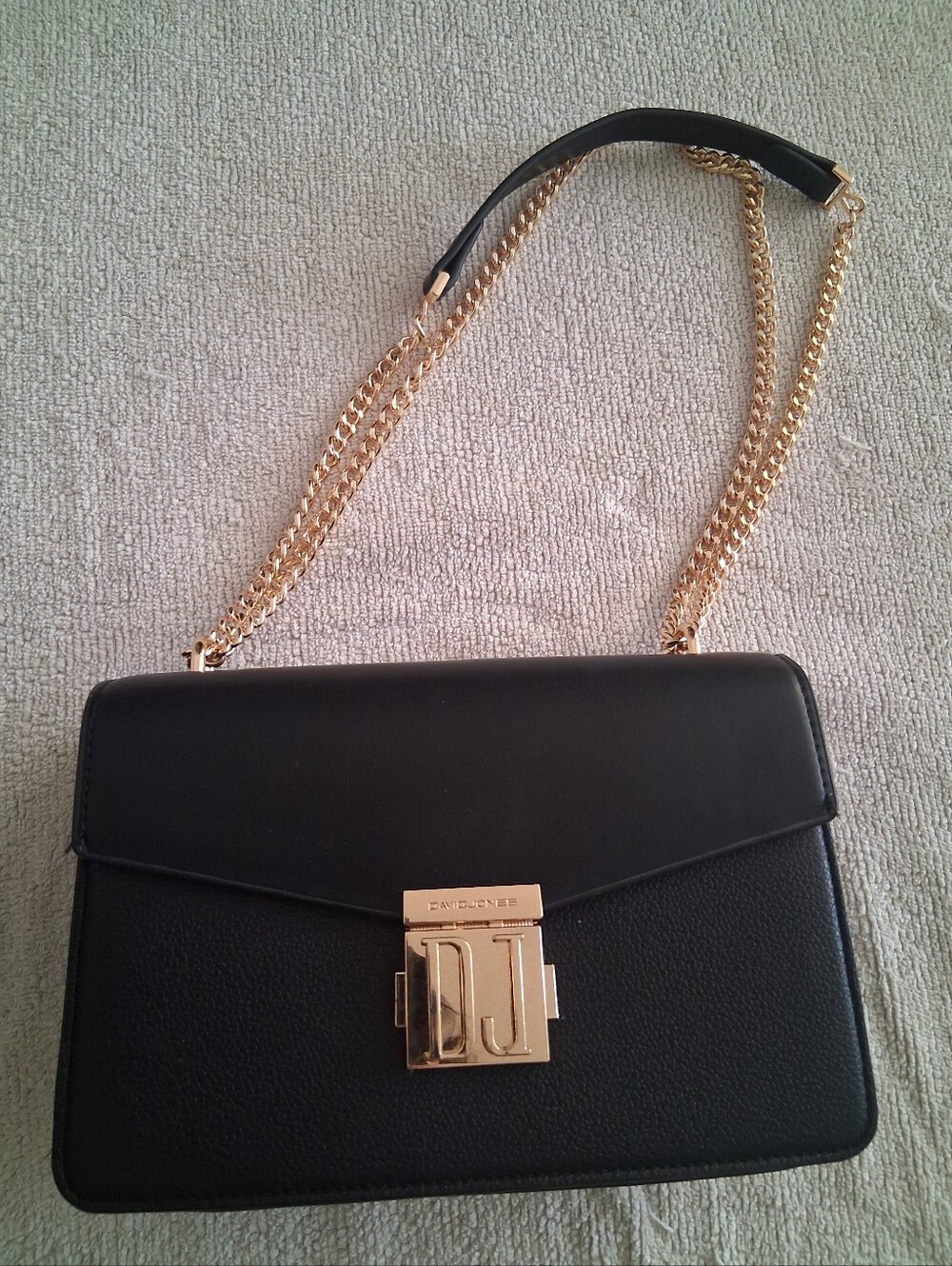 David Jones Black And Gold Shoulder Bag